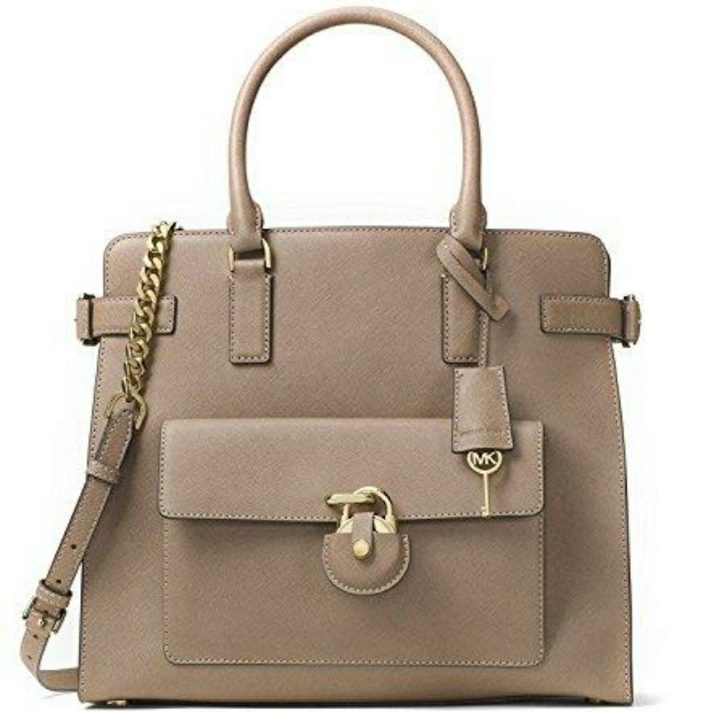 💞MICHAEL KORS💕 LARGE EMMA NORTH SOUTH TOTE DUNE